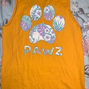 *BRAND NEW/ NEVER WORN* Yellow ‘PAWZ’ Tank Top- size Small